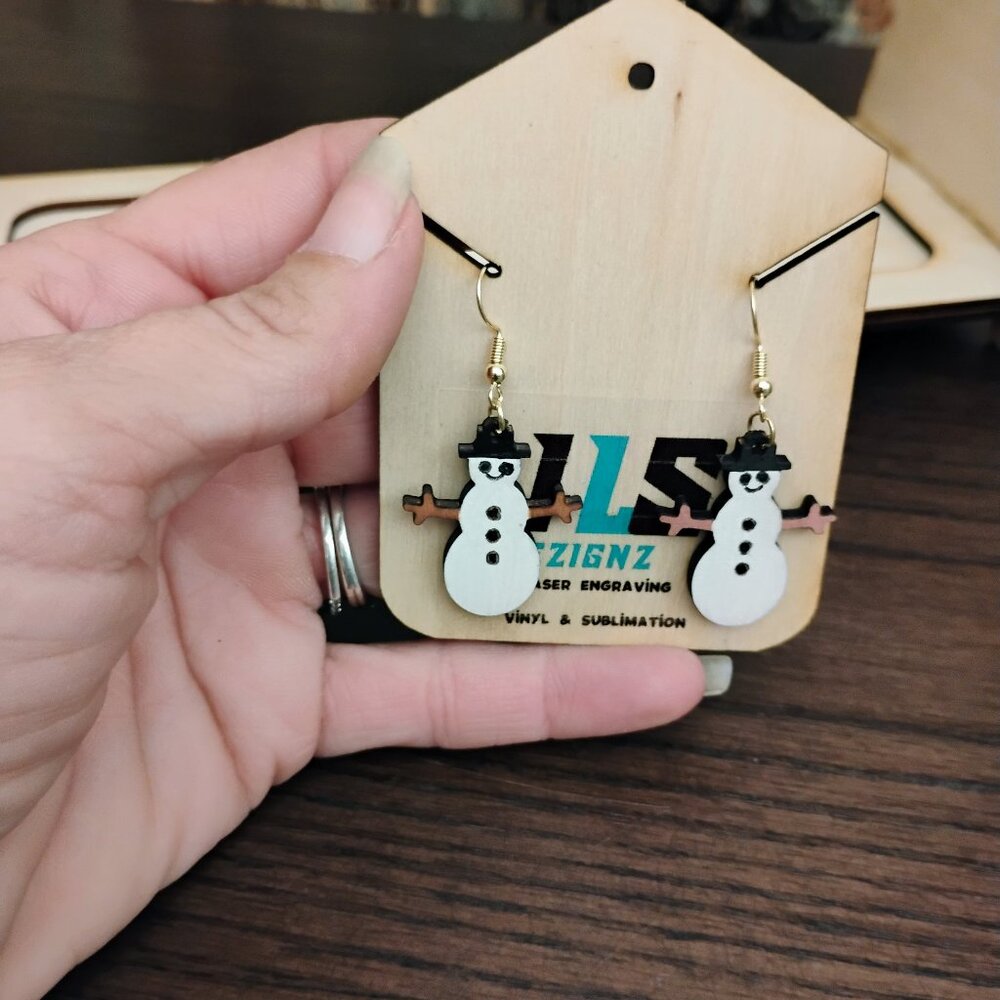 Snowman Dangle Earrings